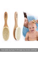 Erkek genel Ahşap Yumuşak Bebek Saç Fırçası 0 Ay + (Keçi Kılı)