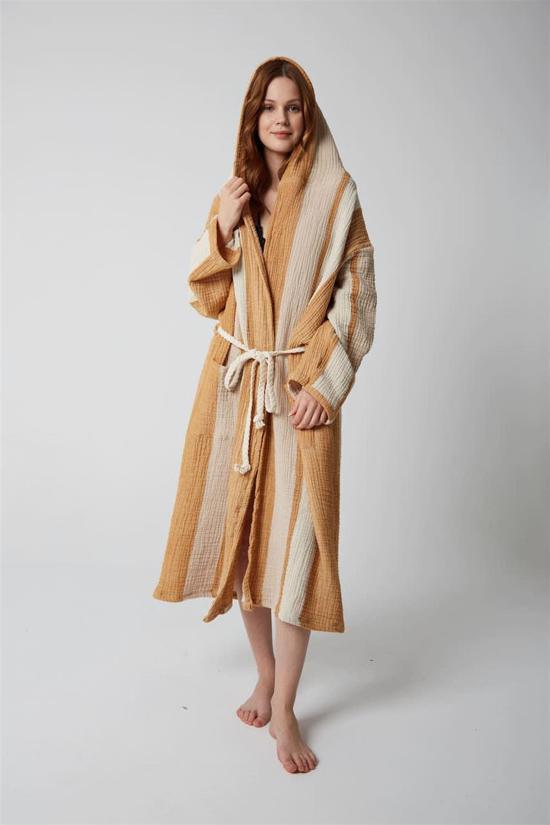 Erkek genel Müslin Tarçın Bornoz -L/XL