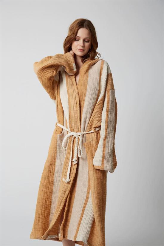 Erkek genel Müslin Tarçın Bornoz -L/XL