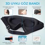 Erkek genel 3D Pro Uyku Göz Bandı- Siyah