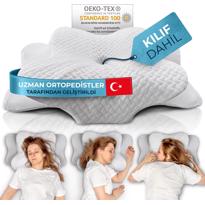 Erkek genel Boyun Destekli Ortopedik Visko Yastık Beyaz