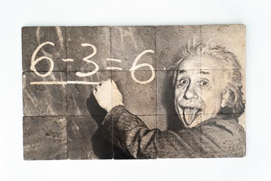 Men genel Einstein Denklem Traverten Taş Tablo