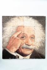Men genel Einstein Portre Traverten Taş Tablo
