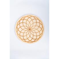 genel Ahşap Yuvarlak Yaşam Çiçeği Desenli No2