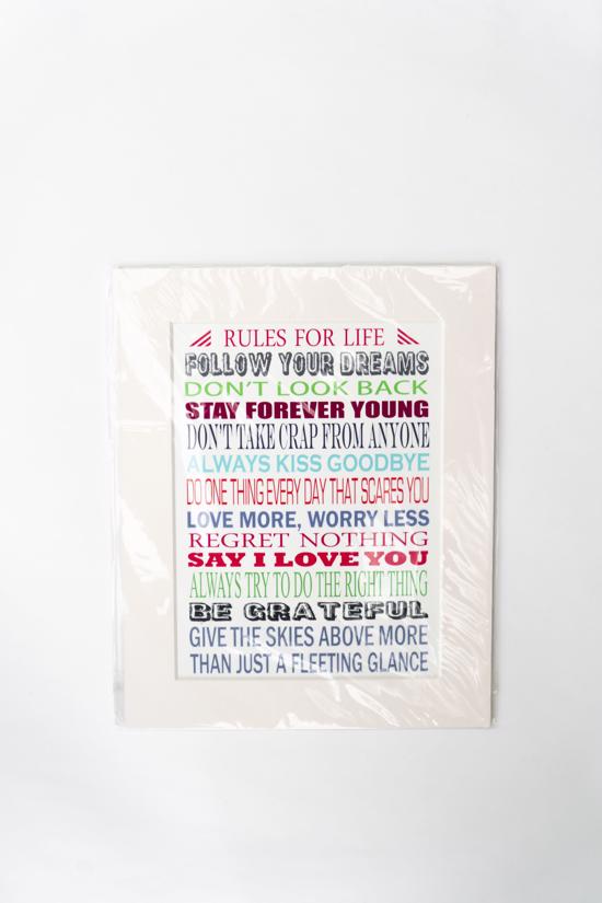 Men genel Rules For Life Dekor