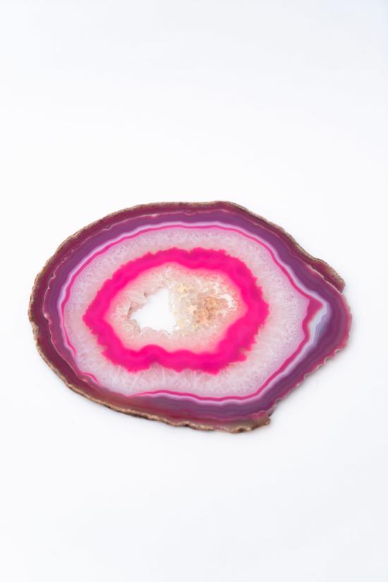 Men genel Akik Yassı Pembe-Beyaz Halkalı Taş