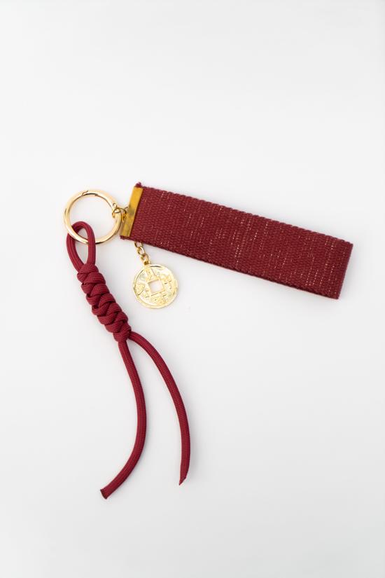 Erkek genel Çanta Aksesuar Şerit Charm Bordo