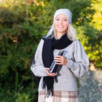 Erkek genel Mat Siyah Termos 750 ml, Paslanmaz Çelik Sızdırmaz