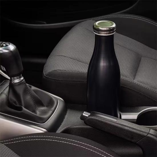 Men genel Mat Siyah Termos 750 ml, Paslanmaz Çelik Sızdırmaz