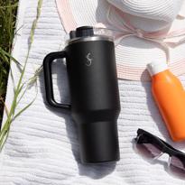 Erkek genel Big Cup 1.2 L Mat Siyah Termos, Paslanmaz Çelik Sı