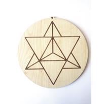 genel Ahşap Yuvarlak Merkaba Desenli- Küçük
