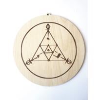 genel Ahşap Yuvarlak Merkaba Desenli