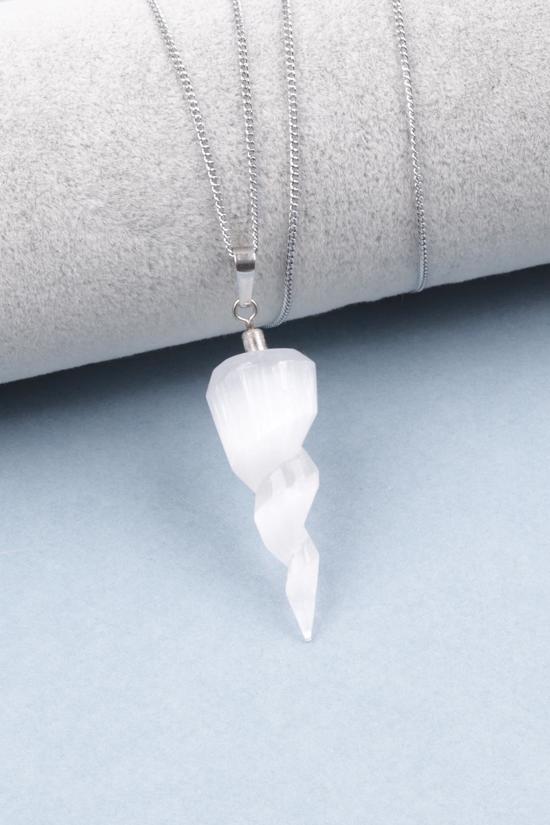 Erkek genel Kolye Ucu Selenit Pandül Spiral Kesim