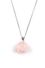 Men genel Kolye Ucu Kurukafa Pembe Kuvars