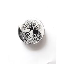 Erkek genel Selenit Hayat Ağacı Desenli Yuvarlak Bardak Altlığ