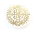 Men genel Selenit Tabla Sri Yantra Desenli