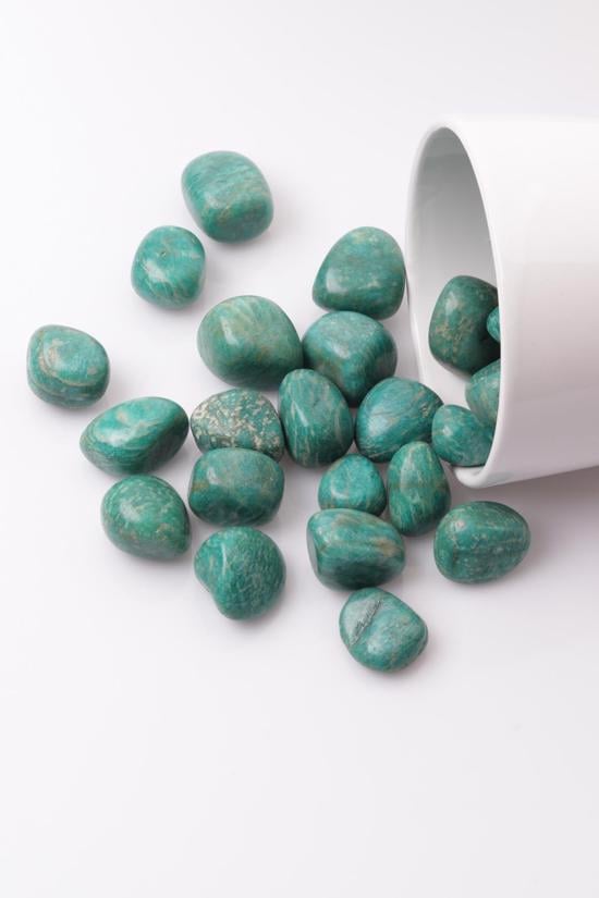 Erkek genel Amazonit Taş Tamburlanmış