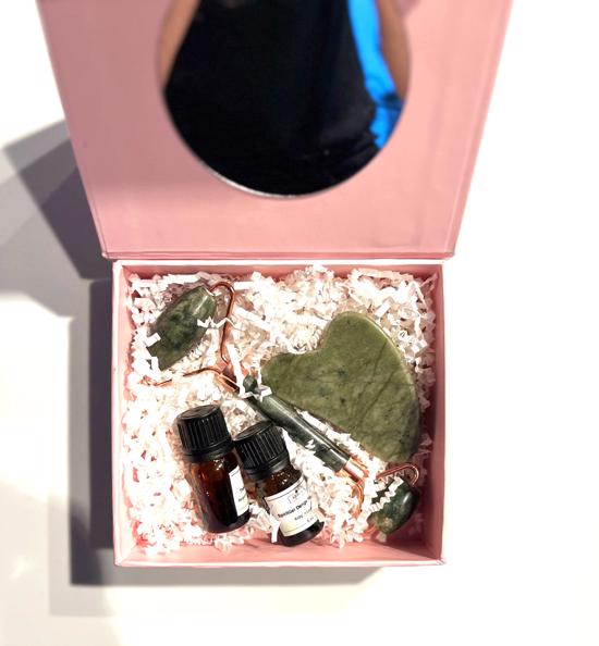 Erkek genel Face Roller Set Hediye Kutu