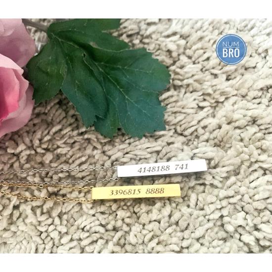 Men genel Sekanslı Dikdörtgen Kolye- Gümüş Renkli