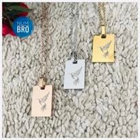 genel Sinek Kuşu Kolyesi- Bronz Renkli Dikdörtgen