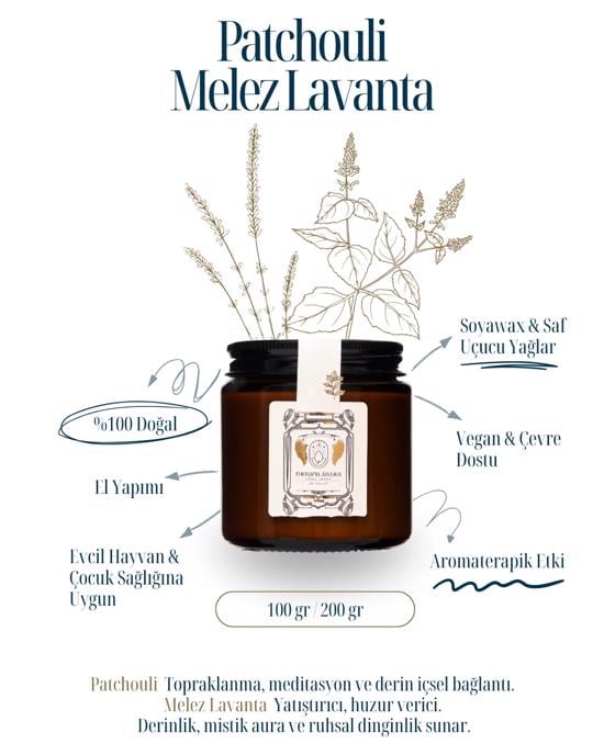 Erkek genel Patchouli Melez Lavanta Amber Cam Soyalı Mum