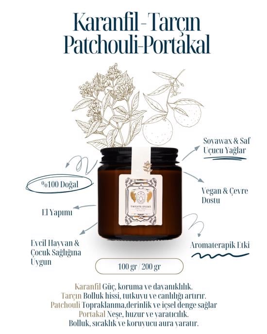 Erkek genel Karanfil Tarçın Patchouli Amber Cam Soyalı Mum