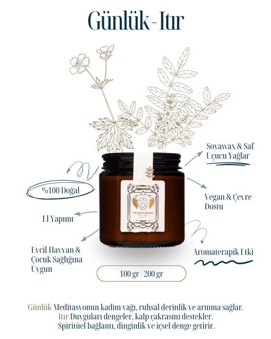 Erkek genel Günlük Itır Amber Cam Soyalı Mum