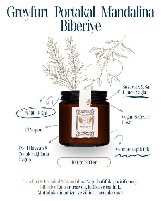 Erkek genel Portakal Mandalina Greyfurt Amber Cam Soyalı Mum