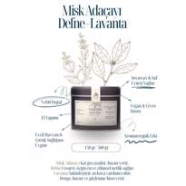 Erkek genel Misk Adaçayı Defne Lavanta Teneke Soyalı Mum 150gr