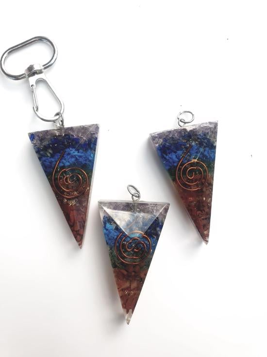 Erkek genel Organit Kolye Ucu- Anahtarlık Üçgen