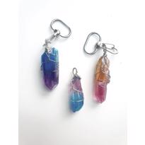 genel Fırınlanmış Kristal Kuvars Kolye Ucu- Anahtarlık