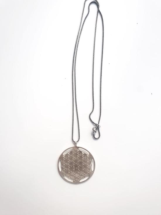 Erkek genel Yaşam Çiçeği Kolye- Gümüş