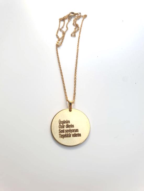 Men genel Hoopono pono Kolye Altın Renkli