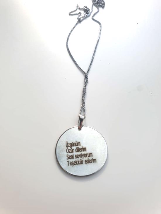 Men genel Hoopono pono Kolye Gümüş Renkli