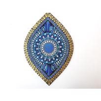  Göz Seramik Obje Mavi-Sarı