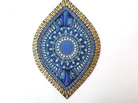 Men genel Göz Seramik Obje Mavi-Sarı