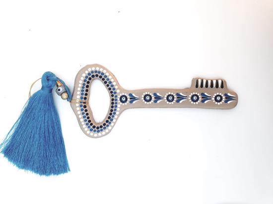 Men genel Anahtar Seramik Obje Krem