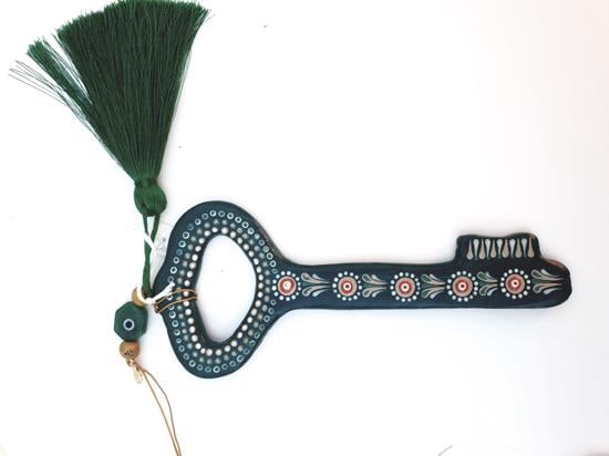 Men genel Anahtar Seramik Obje Yeşil