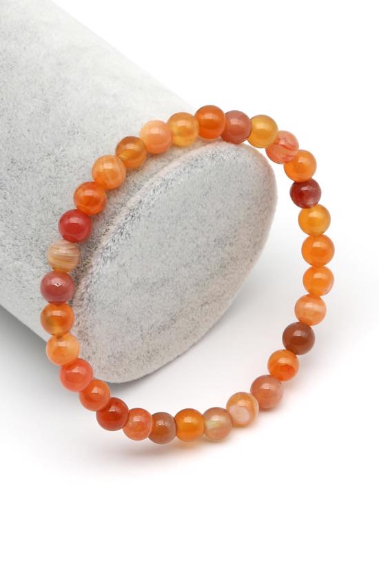 Men genel Karnelyan Akik Doğal Taş Bileklik İnce