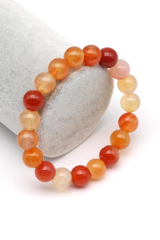 Men genel Karnelyan Akik Doğal Taş Bileklik Kalın