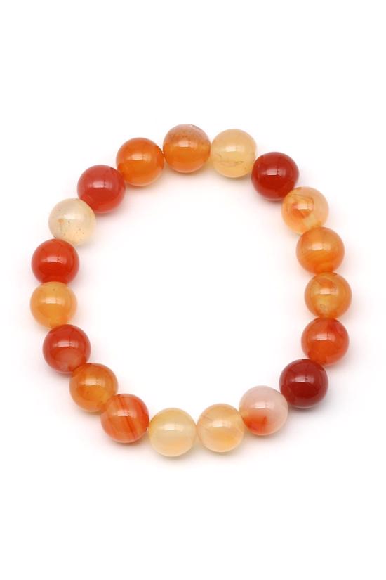 Men genel Karnelyan Akik Doğal Taş Bileklik Kalın