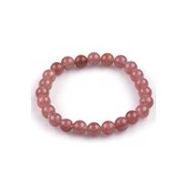 Men genel Çilek Kuvars Doğal Taş Bileklik Büyük