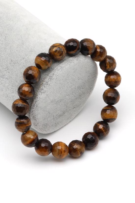 Men genel Kaplangözü Doğal Taş Bileklik Faset