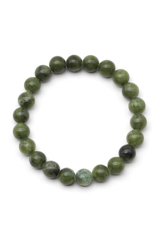 Men genel Kanada Yeşim Doğal Taş Bileklik Koyu