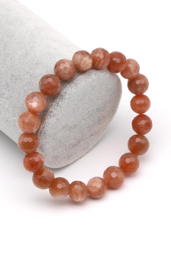 Men genel Güneştaşı Doğal Taş Bileklik Faset Kesim