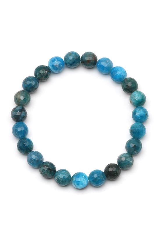 Men genel Apatit Doğal Taş Bileklik Faset Kesim