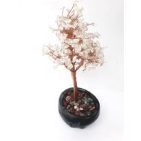 genel Kristal Kuvars Hayat Ağacı Tel Bakır Sarma Saksılı