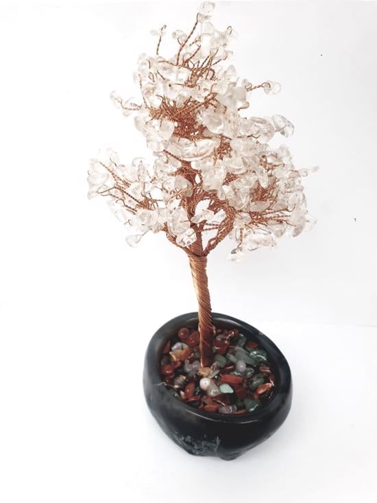 Men genel Kristal Kuvars Hayat Ağacı Tel Bakır Sarma Saksılı