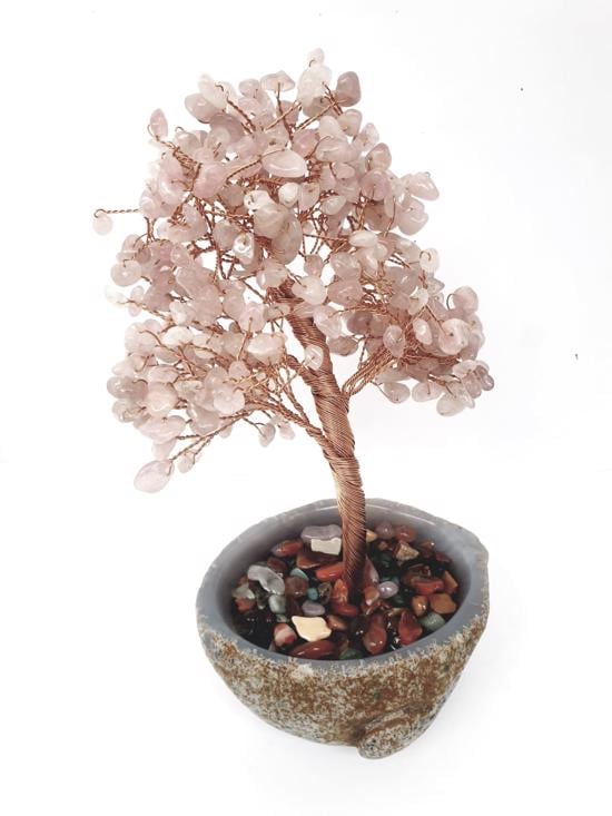 Men genel Pembe Kuvars Hayat Ağacı Tel Bakır Sarma Saksılı-1