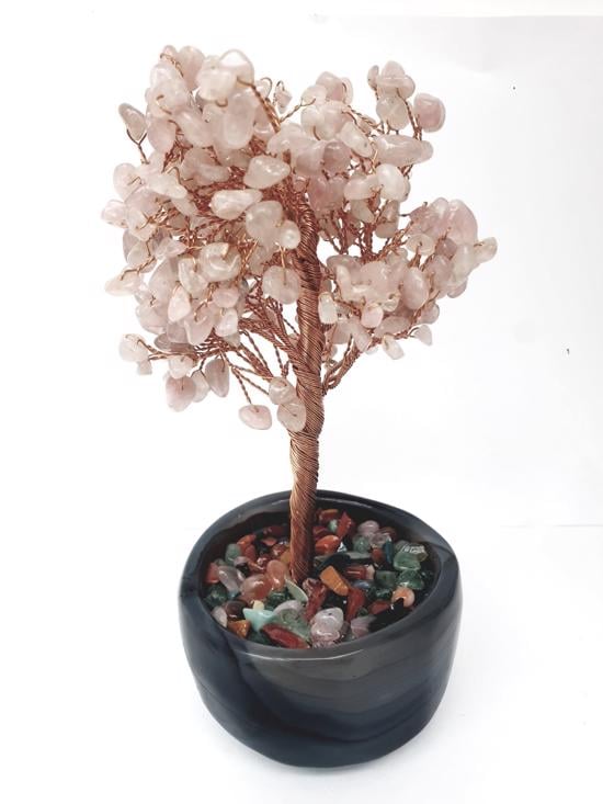 Men genel Pembe Kuvars Hayat Ağacı Tel Bakır Sarma Saksılı-2